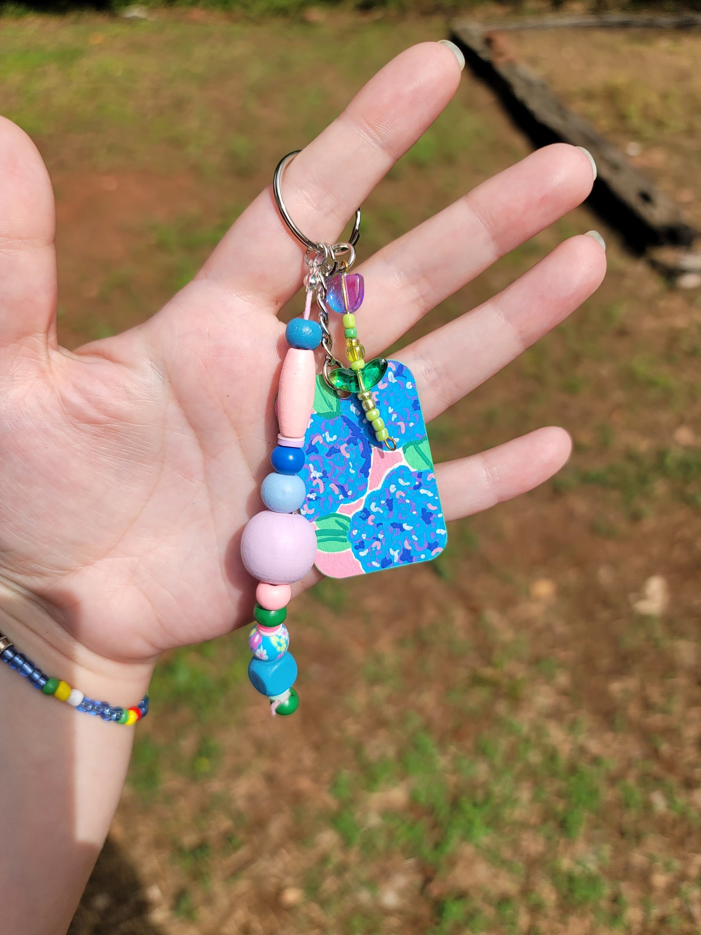 Mini-Painting Keychain - #8 Hydrangeas