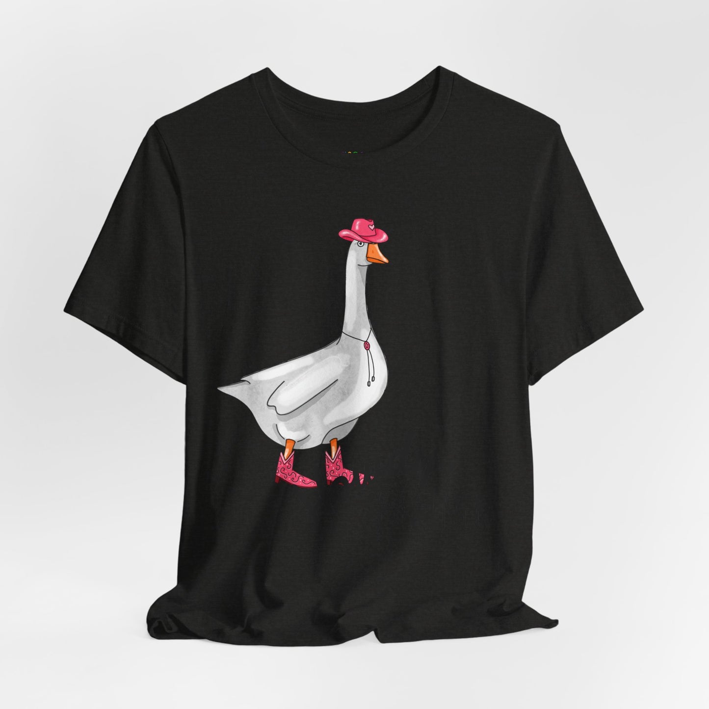 Goose in Pink Boots T-Shirt — Cute Farm Animal Graphic Tee