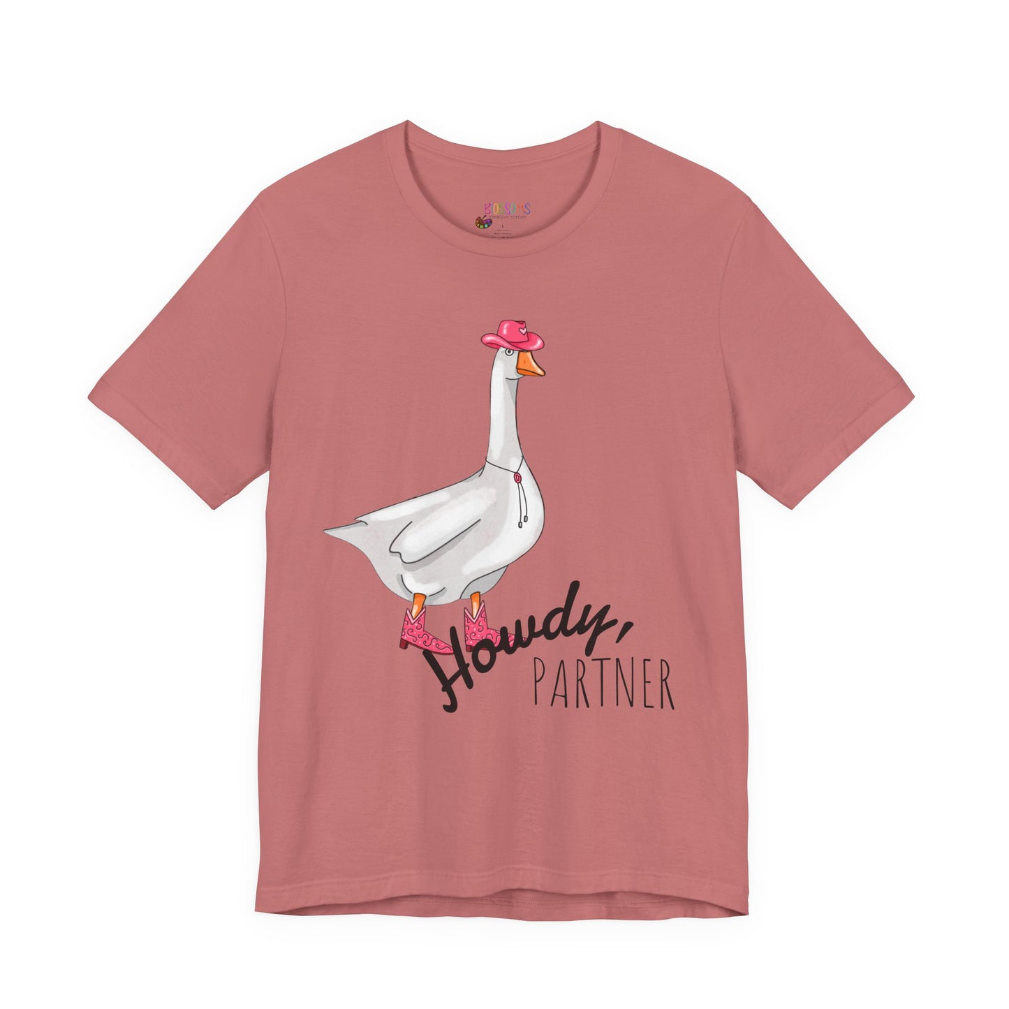 Goose in Pink Boots T-Shirt — Cute Farm Animal Graphic Tee