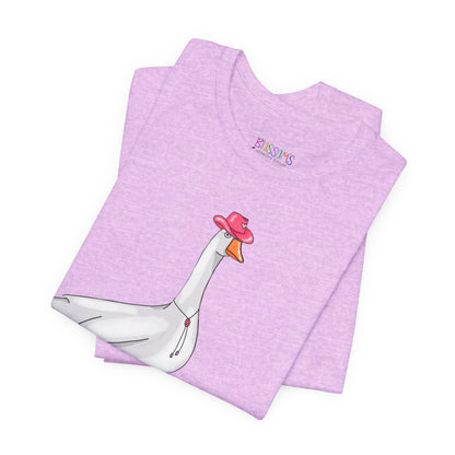 Goose in Pink Boots T-Shirt — Cute Farm Animal Graphic Tee