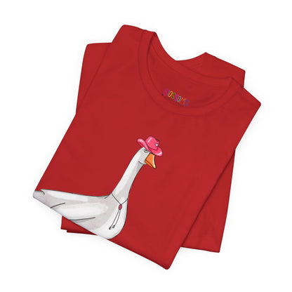Goose in Pink Boots T-Shirt — Cute Farm Animal Graphic Tee