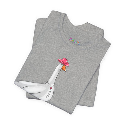 Goose in Pink Boots T-Shirt — Cute Farm Animal Graphic Tee