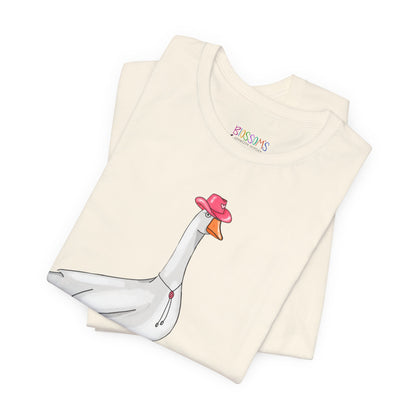 Goose in Pink Boots T-Shirt — Cute Farm Animal Graphic Tee
