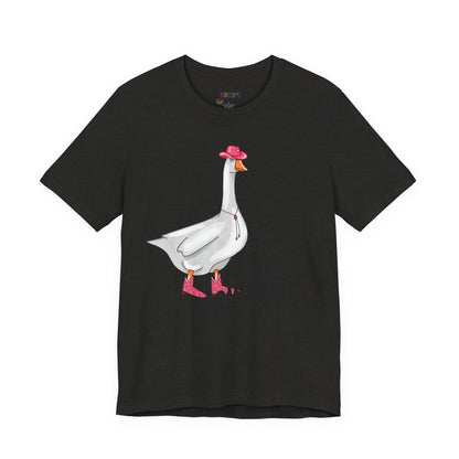 Goose in Pink Boots T-Shirt — Cute Farm Animal Graphic Tee