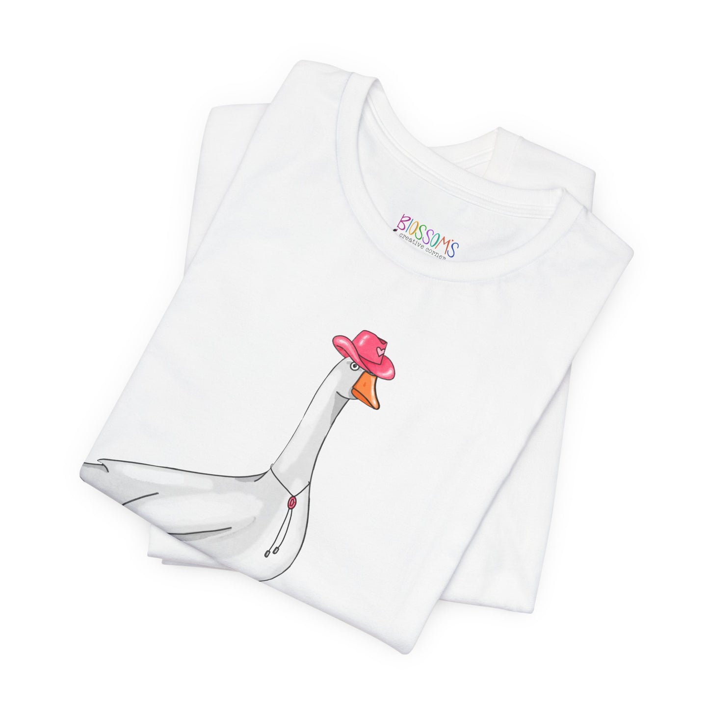 Goose in Pink Boots T-Shirt — Cute Farm Animal Graphic Tee