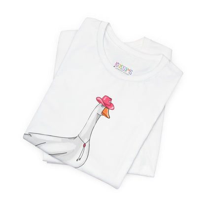 Goose in Pink Boots T-Shirt — Cute Farm Animal Graphic Tee