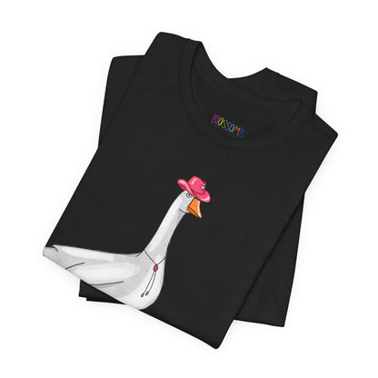 Goose in Pink Boots T-Shirt — Cute Farm Animal Graphic Tee