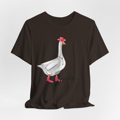 Goose in Pink Boots T-Shirt — Cute Farm Animal Graphic Tee