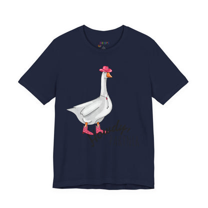 Goose in Pink Boots T-Shirt — Cute Farm Animal Graphic Tee
