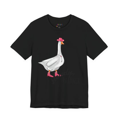 Goose in Pink Boots T-Shirt — Cute Farm Animal Graphic Tee