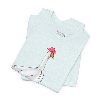 Goose in Pink Boots T-Shirt — Cute Farm Animal Graphic Tee