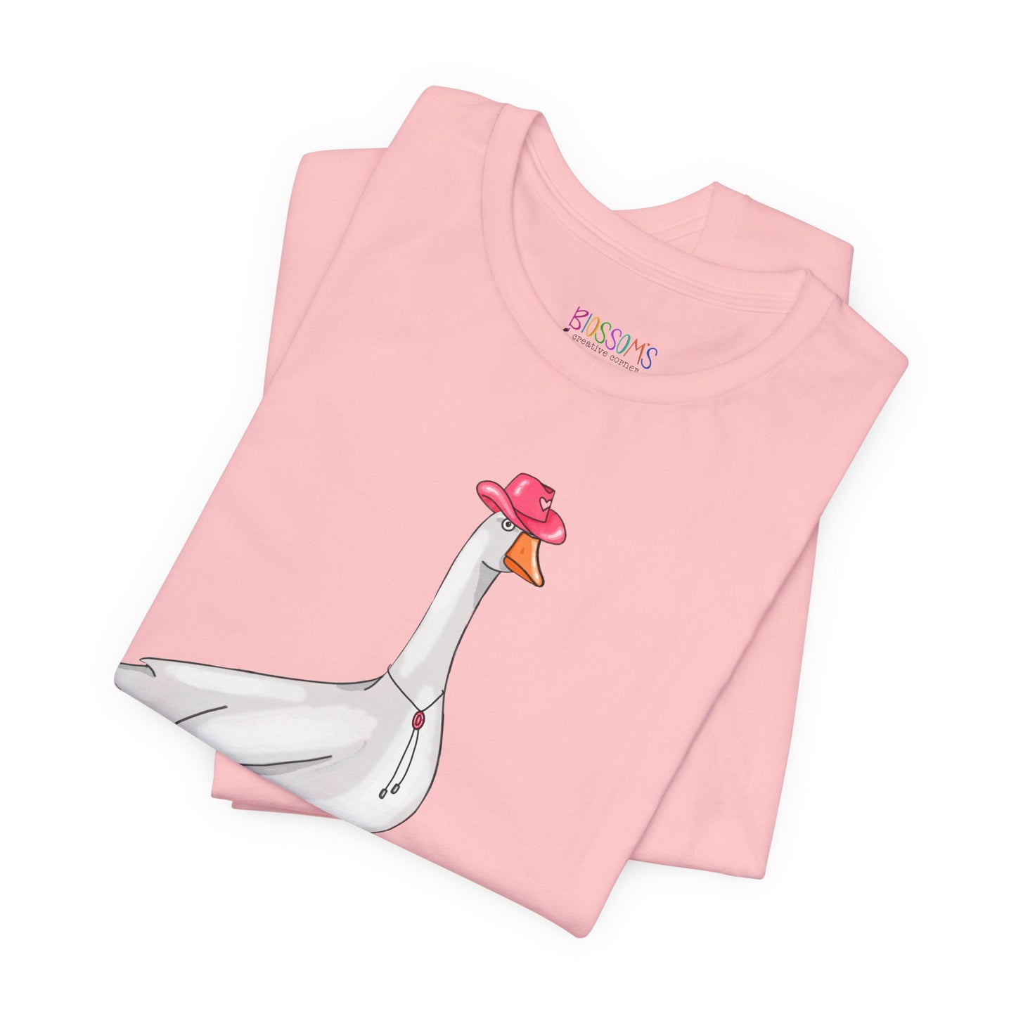 Goose in Pink Boots T-Shirt — Cute Farm Animal Graphic Tee