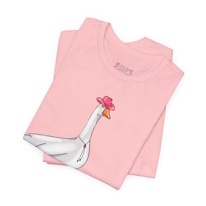 Goose in Pink Boots T-Shirt — Cute Farm Animal Graphic Tee