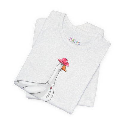 Goose in Pink Boots T-Shirt — Cute Farm Animal Graphic Tee