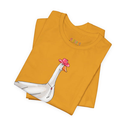 Goose in Pink Boots T-Shirt — Cute Farm Animal Graphic Tee