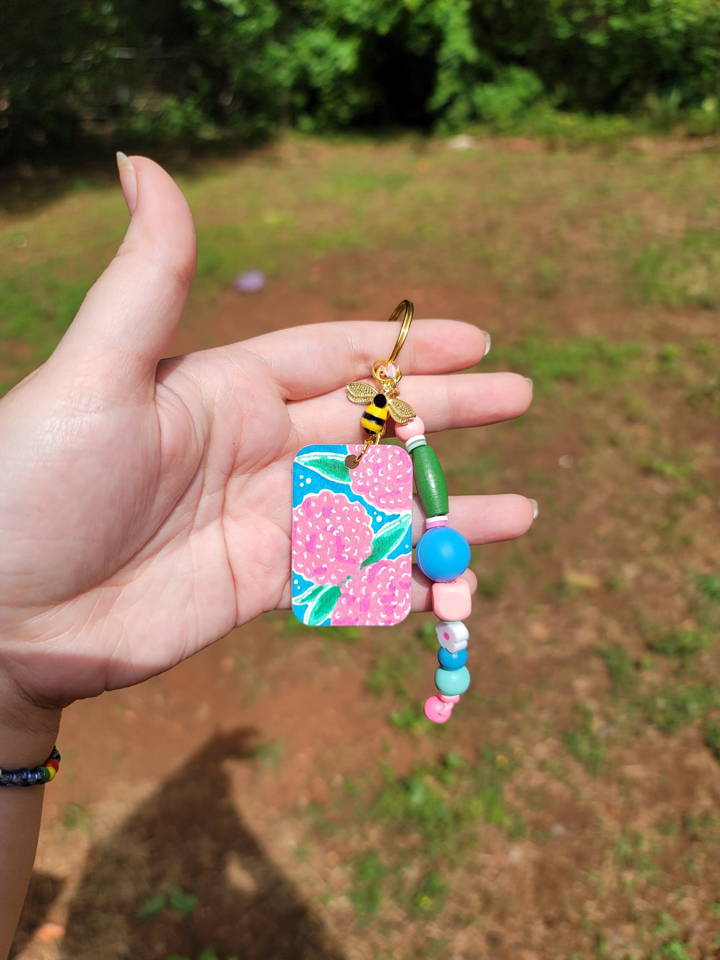 Mini-Painting Keychain - #12 Hydrangeas