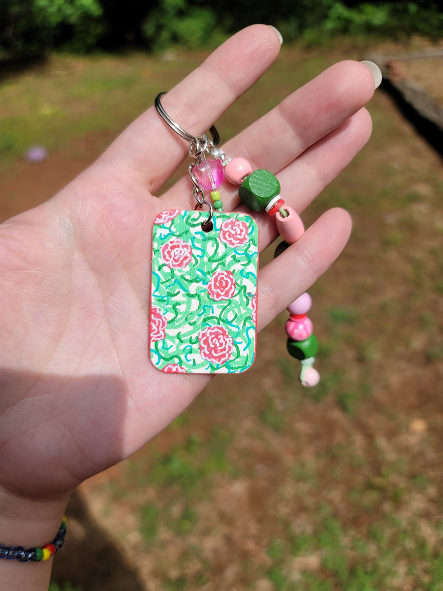 Mini-Painting Keychain - #10 Roses and Vines