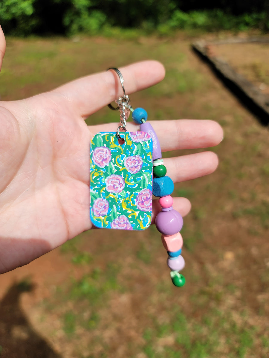 Mini-Painting Keychain - #13 Roses and Vines