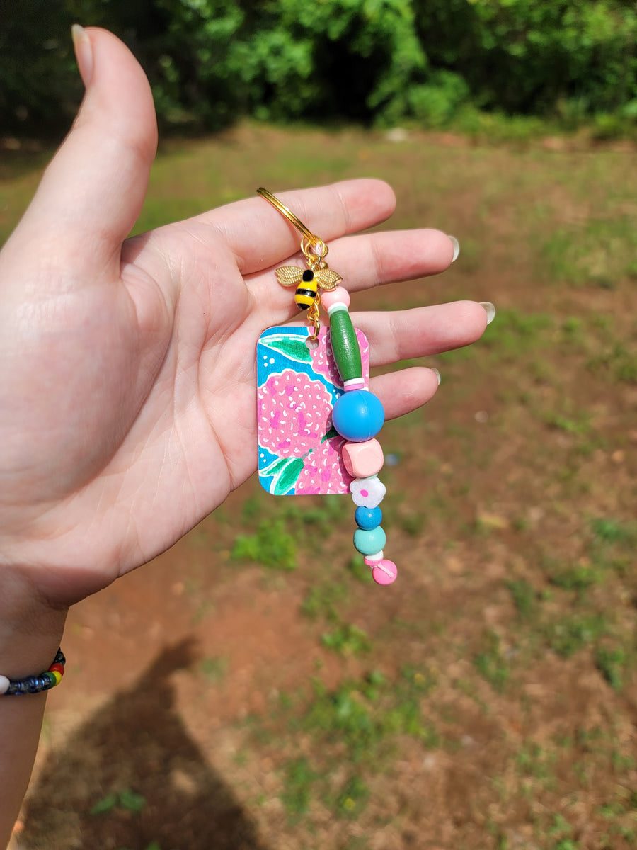 Mini-Painting Keychain - #12 Hydrangeas