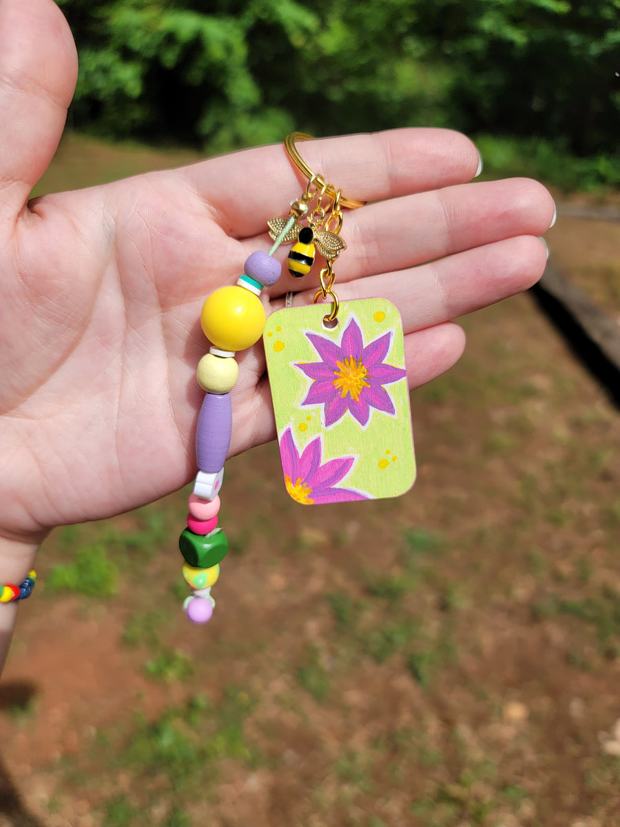 Mini-Painting Keychain - #7 Starry Flower