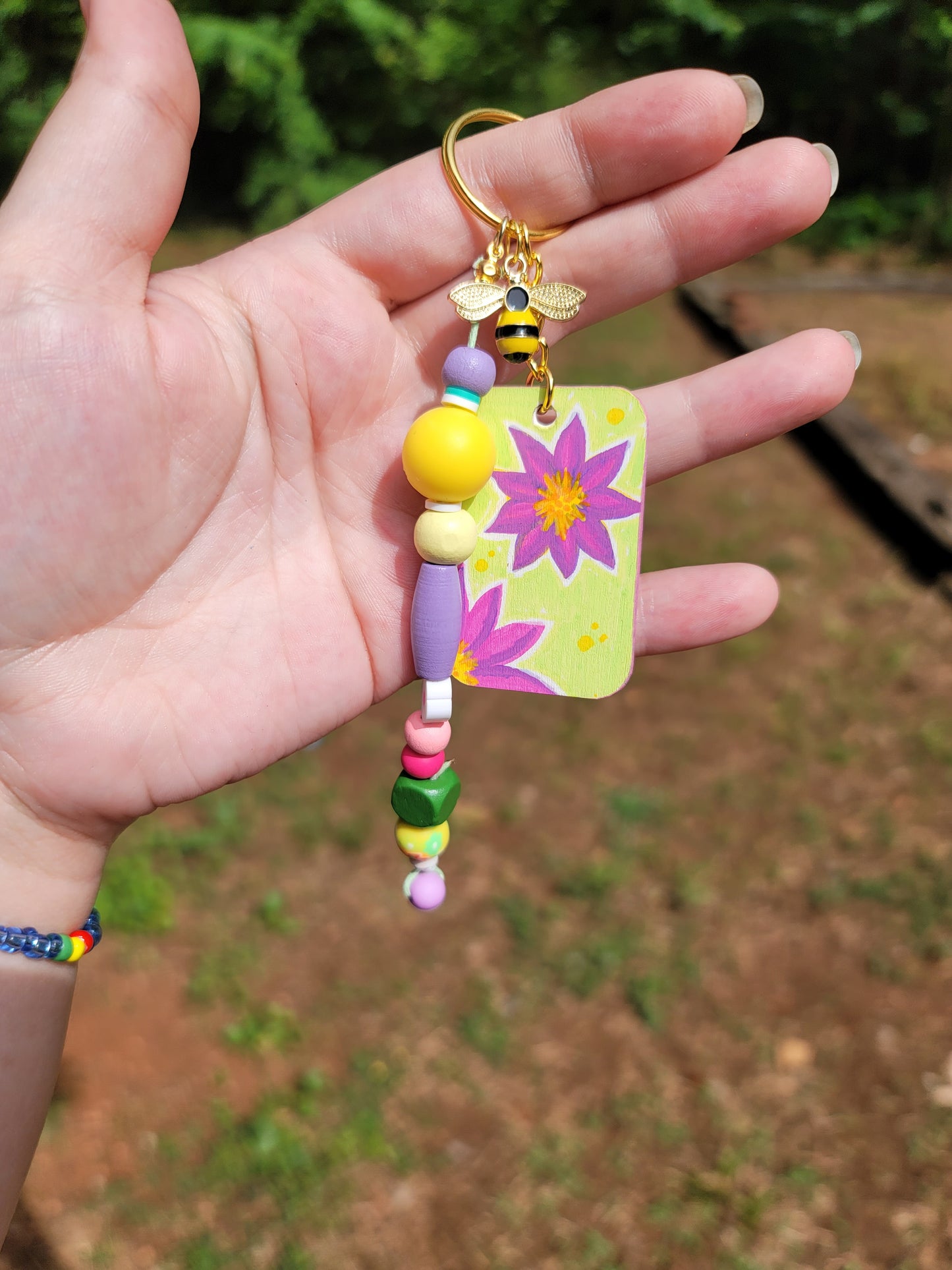 Mini-Painting Keychain - #7 Starry Flower