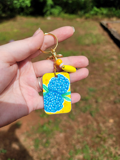 Mini-Painting Keychain - #2 Hydrangeas
