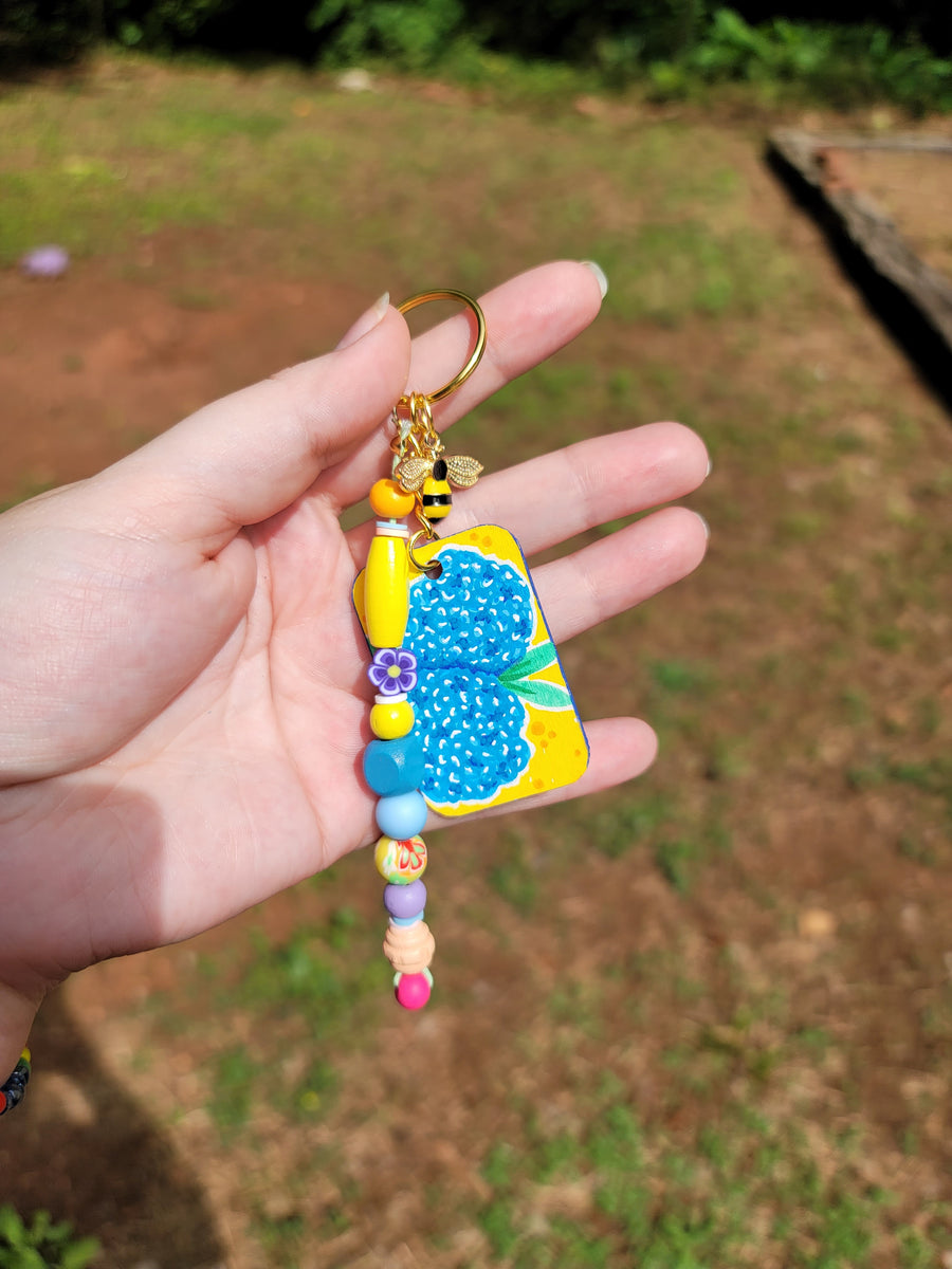 Mini-Painting Keychain - #2 Hydrangeas